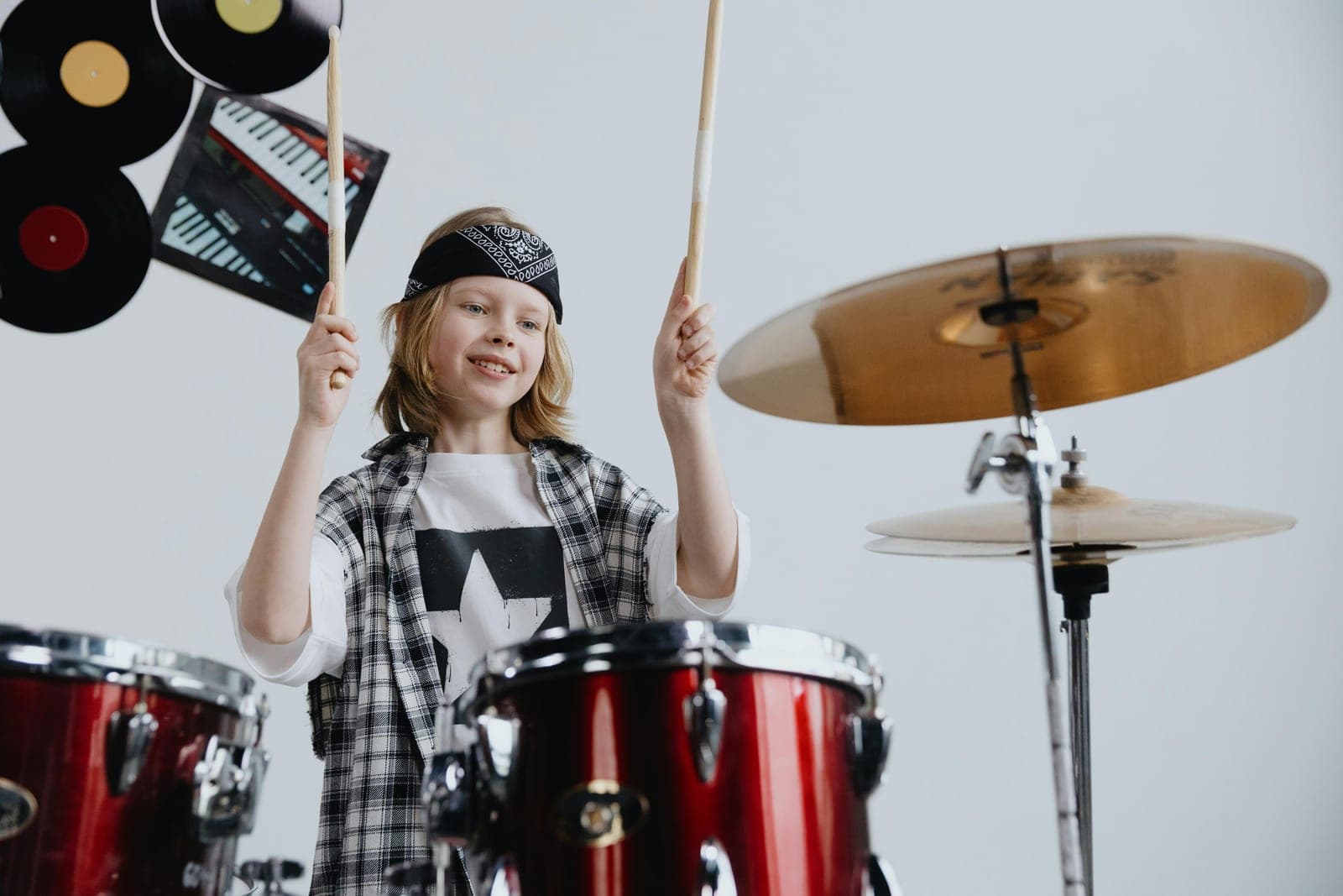 Young musicians playing in a Brooklyn summer rock band camp.